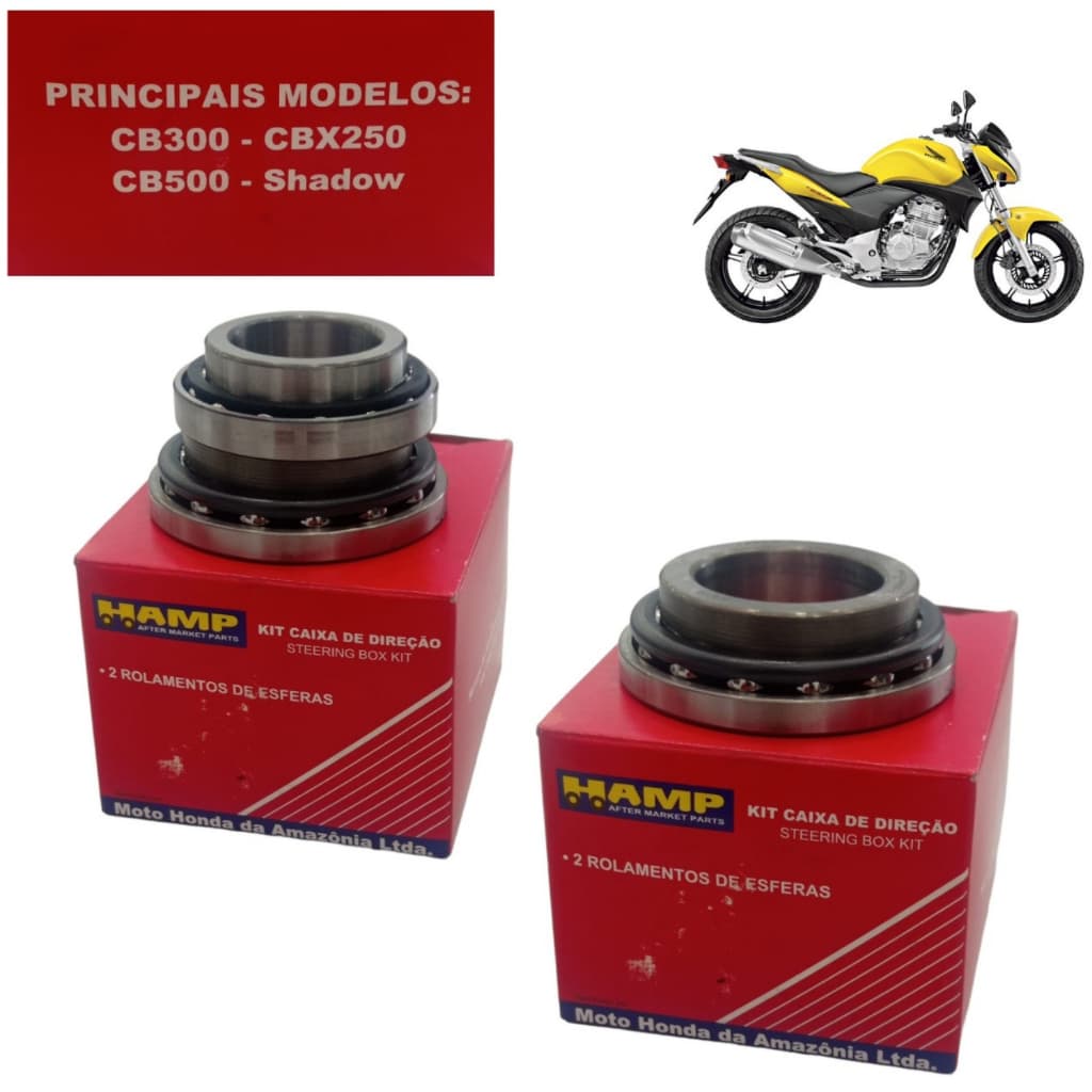 Kit Caixa de Direção CB300, CBX250, CB500, SHADOW - Original Honda