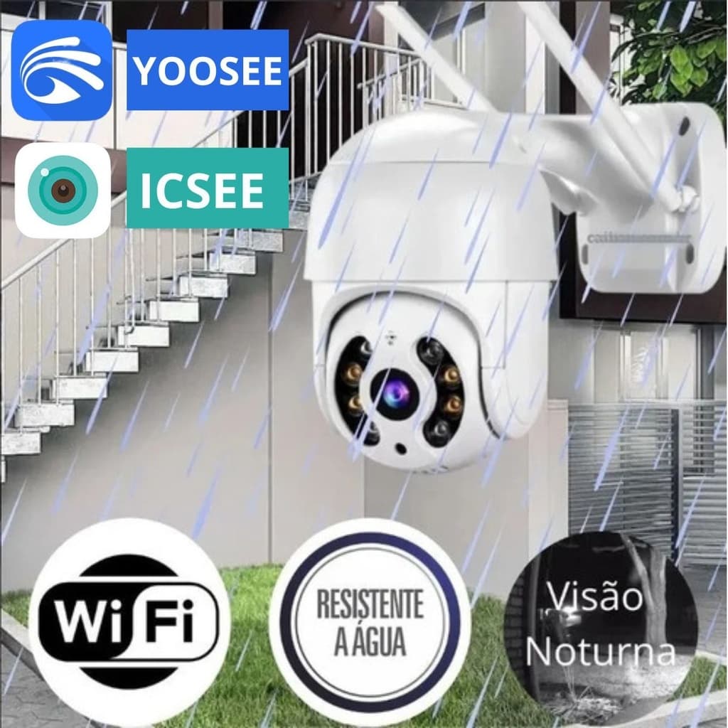 Câmera Externa IP Prova D'água Infravermelho Alarme WIFI yoosee ou icess 8176/A8