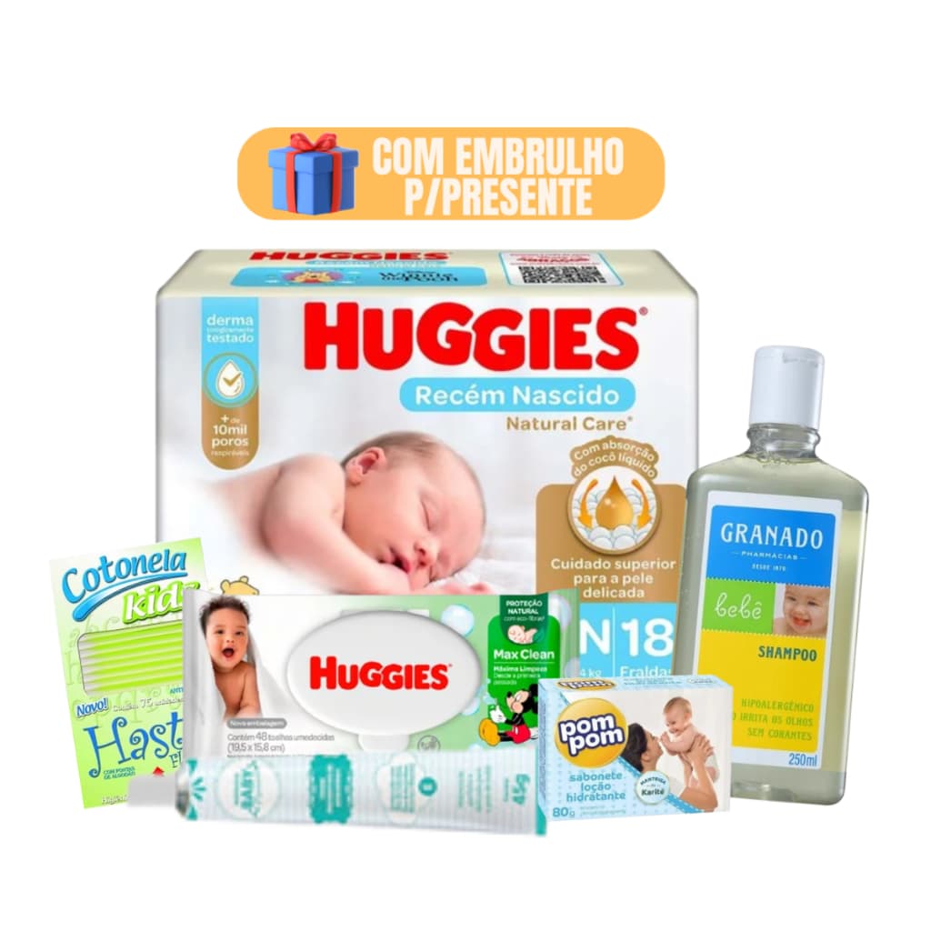 Kit Lenço Umedecido Monica Suave + Fraldas Pomada Shampoo Johnsons Baby Envio 24H