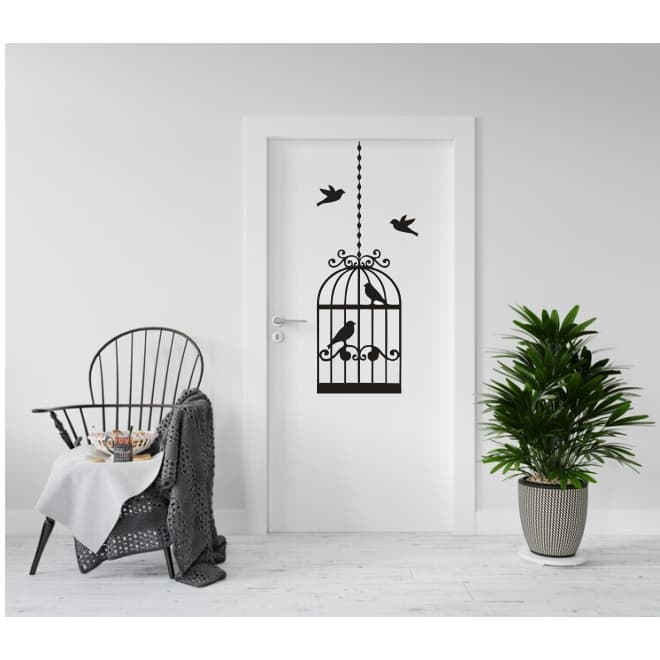 ADESIVO DECORATIVO PORTA GAIOLA PASSAROS DECORAÇÃO CASA 100CMX40CM