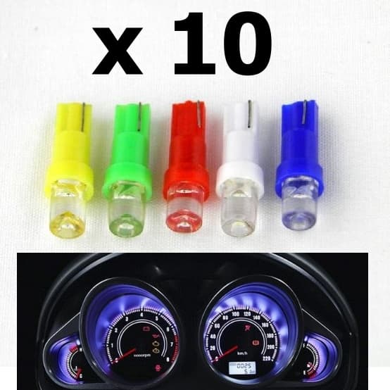 5-10 x Lâmpada Automotiva Pinguinho T5 acrílico Led Painel Carro Esmagadinha camarãozinho T5 led