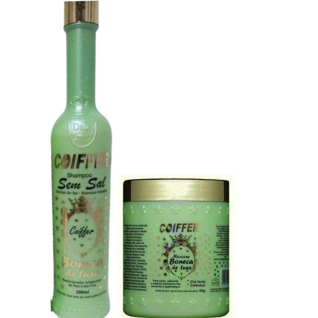 Kit Cliente Boneca de Luxo Coiffer 2 Passos Para Restaurar Couro Cabeludo e Cabelo Quebradiço