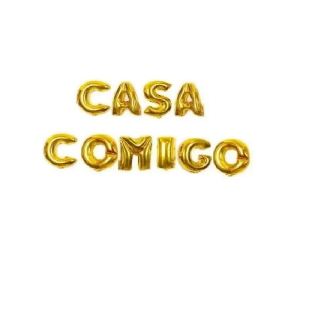 Kit Balão Metalizado com a Frase CASA COMIGO ou NAMORA COMIGO