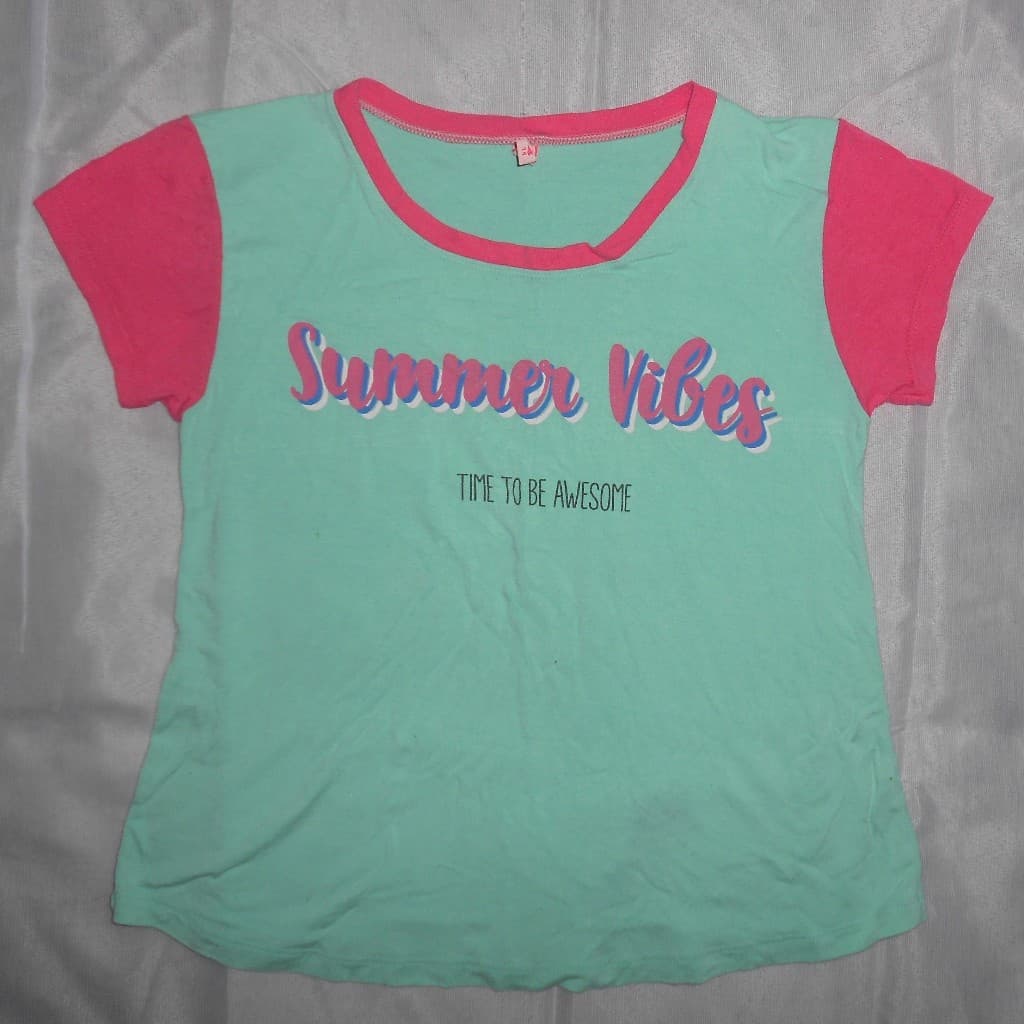 Blusa camisa summer vibes camiseta tam. 14 ( promocao liquidacao queima estoque bazar brecho )