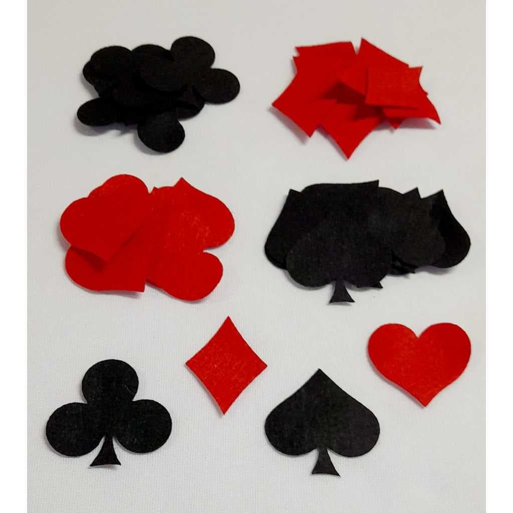40 Apliques Decoração Patchwork Pet Naipe Baralho 10cm em FELTRO ( Sem Adesivo )