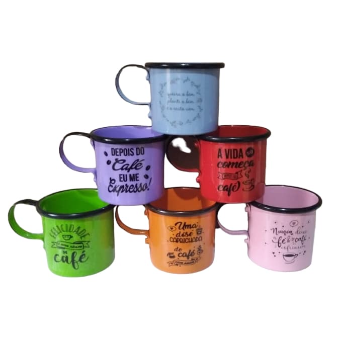 Caneca Aluminio 150ml Decorada