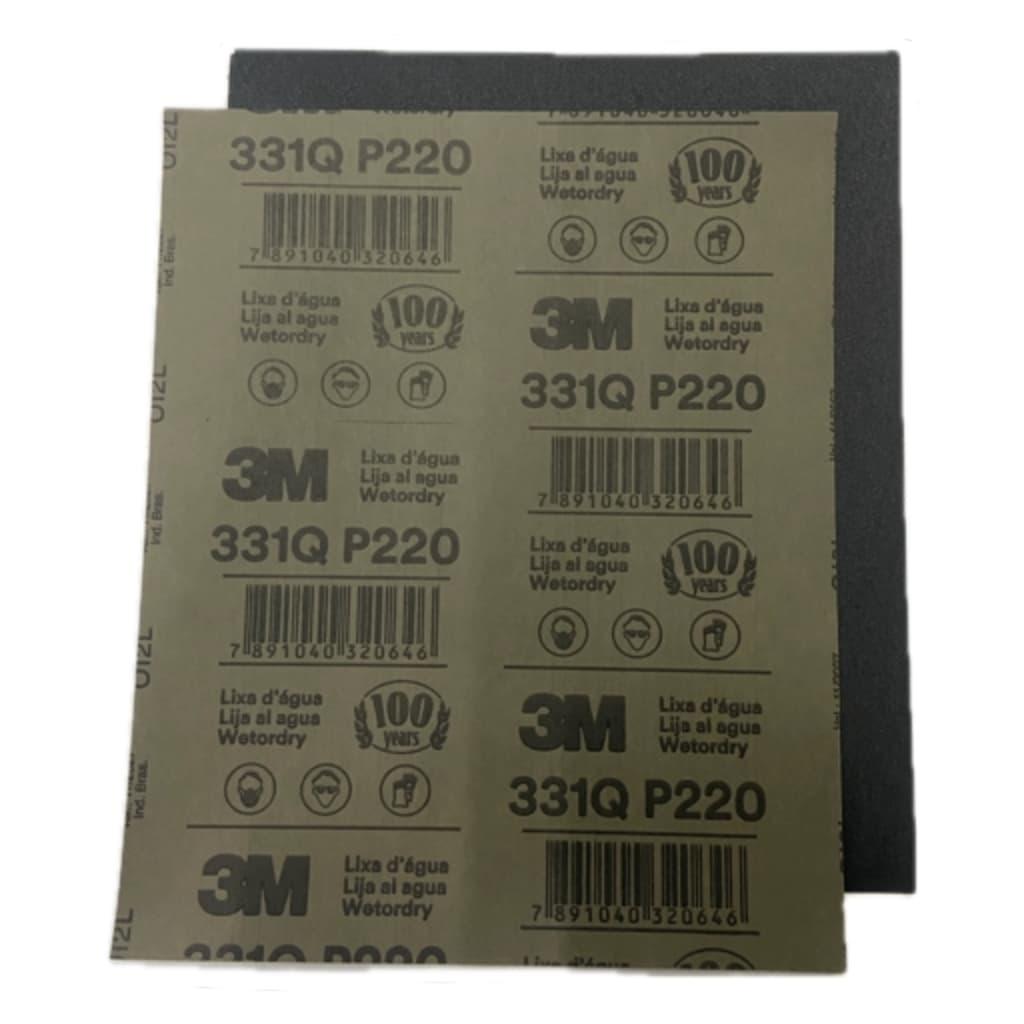 Kit 10 Lixa D'agua 220 3M 331Q 230mm x 280mm