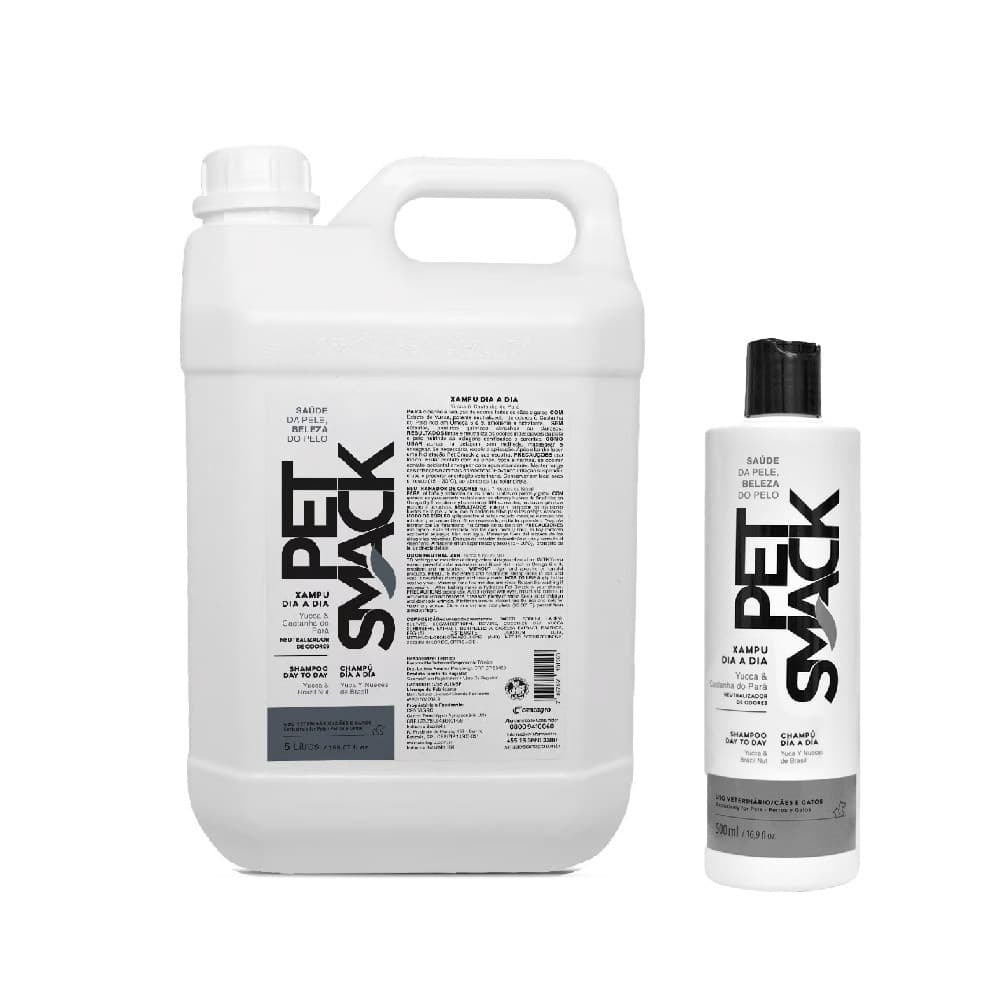 Kit Shampoo Pet Smack Dia a Dia 5L Centagro + Shampoo Pet Smack Dia a Dia 500ml Centagro