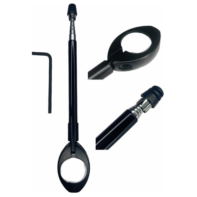 Antena Corta Pipa Moto Retrátil Anti Cerol Corta Linha Aço Inox guidon Preta
