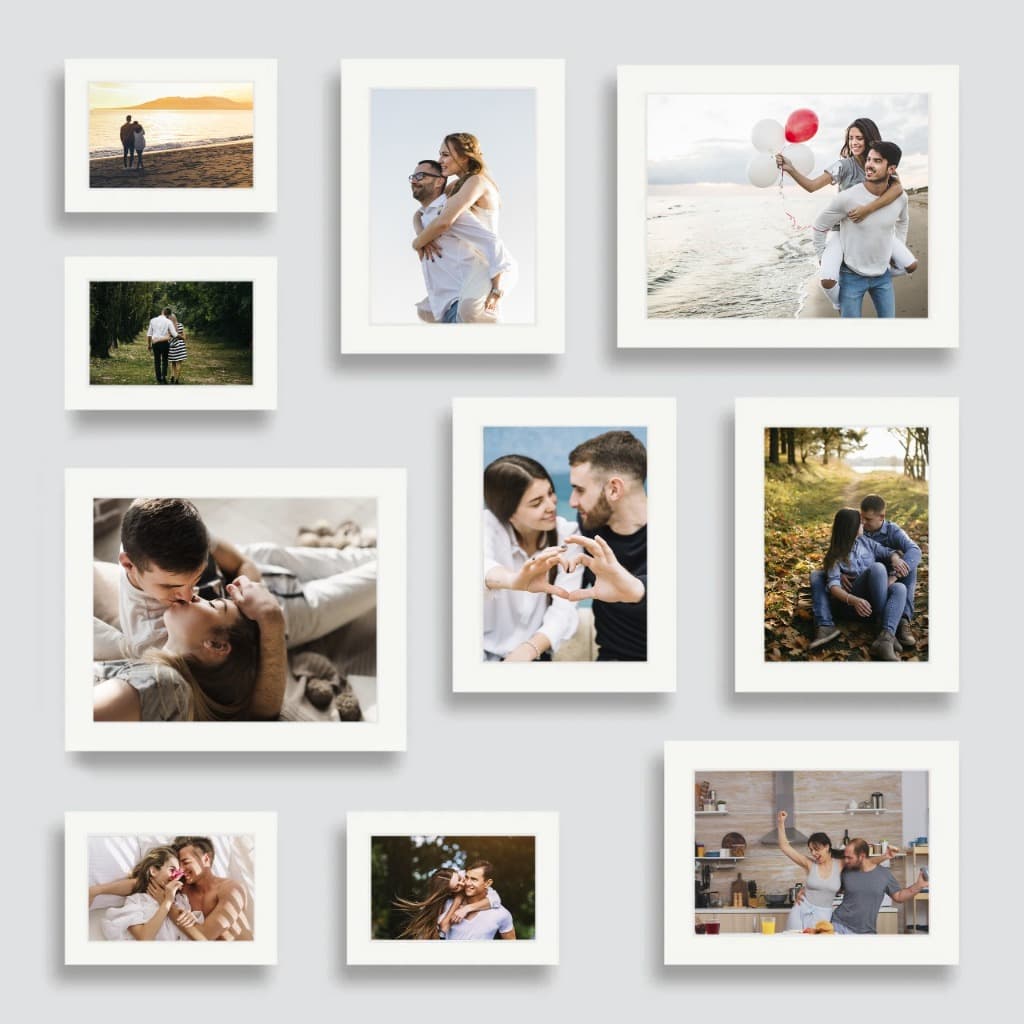 Kit quadros com 10 Peças (2-20X25 4-15X21 e 4-10X15) com vidro