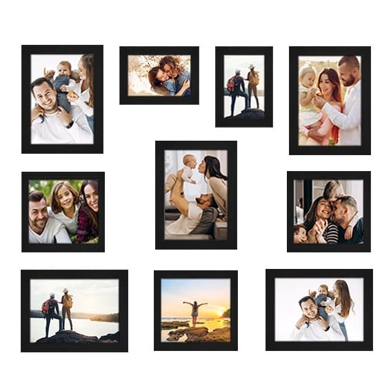Kit 10 Quadros Medida Padrão A5 A6 vidro Moldura Pet - Medidas 10X15, 15X21 e 15X15