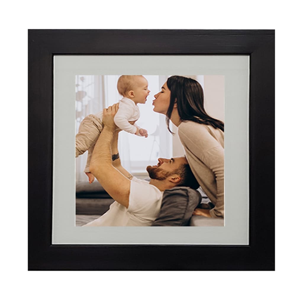 Kit 05 Porta Retratos 15x15 com Paspatur para foto 10X10 - preto - com vidro