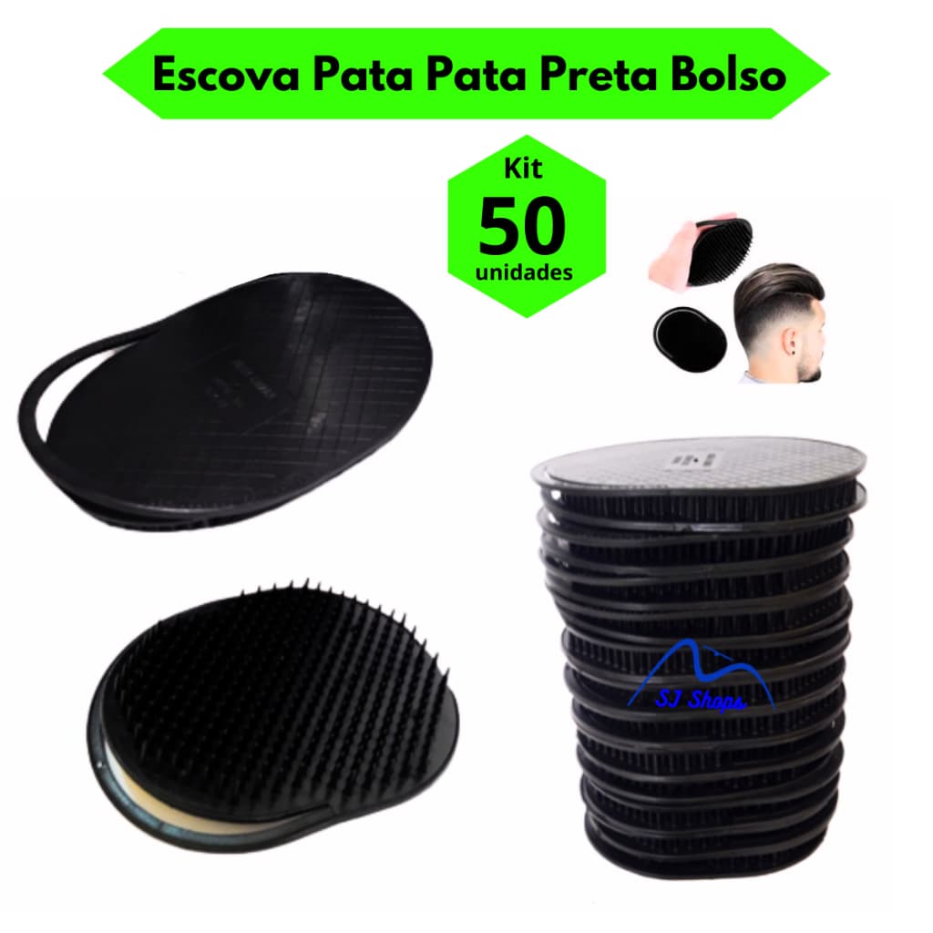 Pente Masculino PRETO de Bolso Kit 50 un Escova Pata Pata ótimo custo beneficio