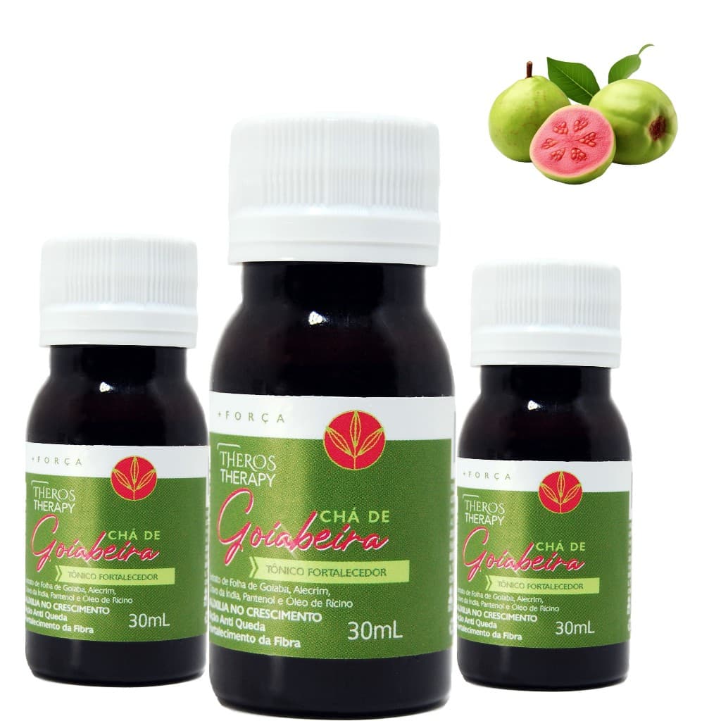 3 x Tônico ampola capilar Chá Goiabeira Theros Therapy Antiqueda com extrato folha da goiaba vita C
