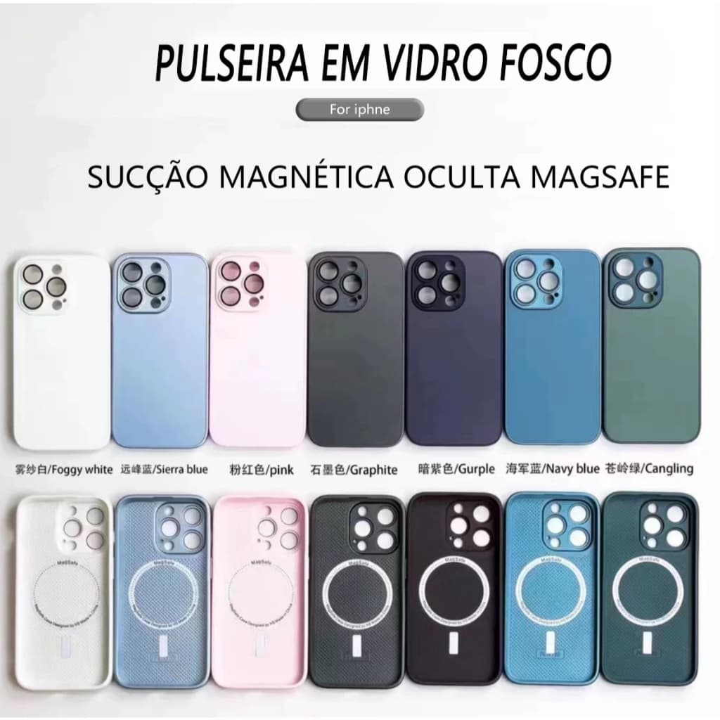 Capa Capinha De Vidro Com Magsafe  Fosco De Alta Qualidade Para Iphone 14pro