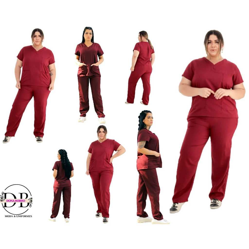 Conjunto Pijama Cirurgico Scrub Unissex Gabardine Uniforme Cirúrgico Clinicas Hospital 10