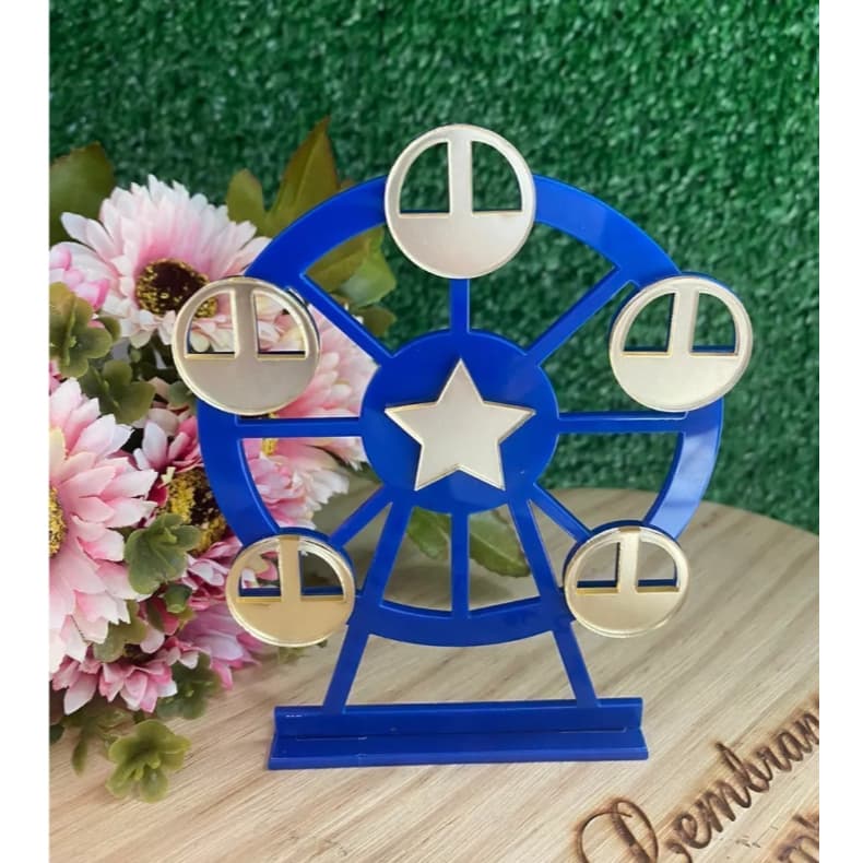 Plano de Fundo / Painel Roda gigante acrilico 3d circo - 13cm / Para Caixas Cenario De Luxo, Personalizados de Luxo circo brinquedos Parque - Roda Gigante Acrilico