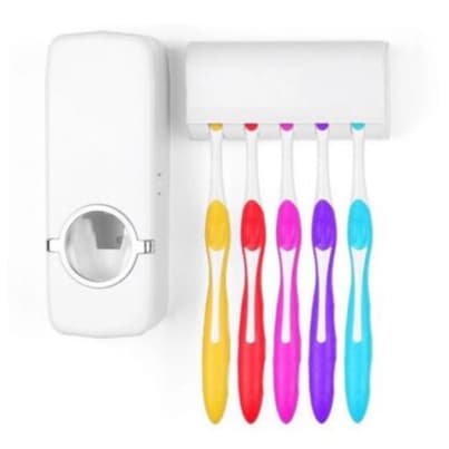 Dispenser Suporte de Pasta de Dente e Escova Aplicador de Creme Dental
