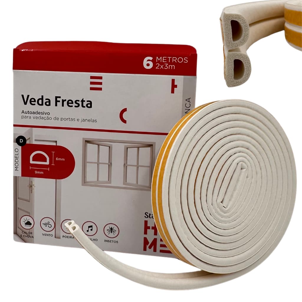 Veda Fresta para Porta e Janelas Fita Adesiva Stamaco Plus 6 metros
