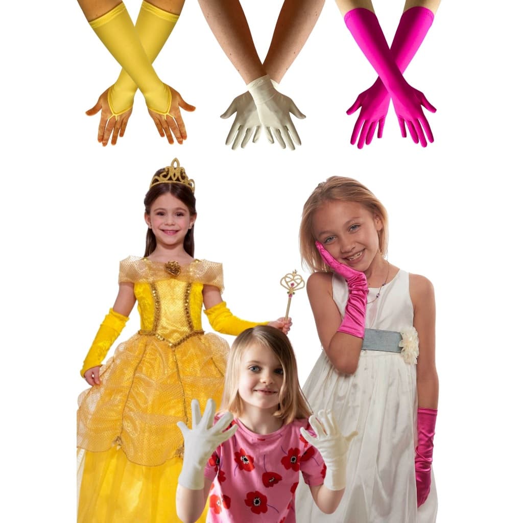 Luva de Lycra Curta Mitene Princesa, Nº2 e Longa Nº8 Infantil - Diversas Cores