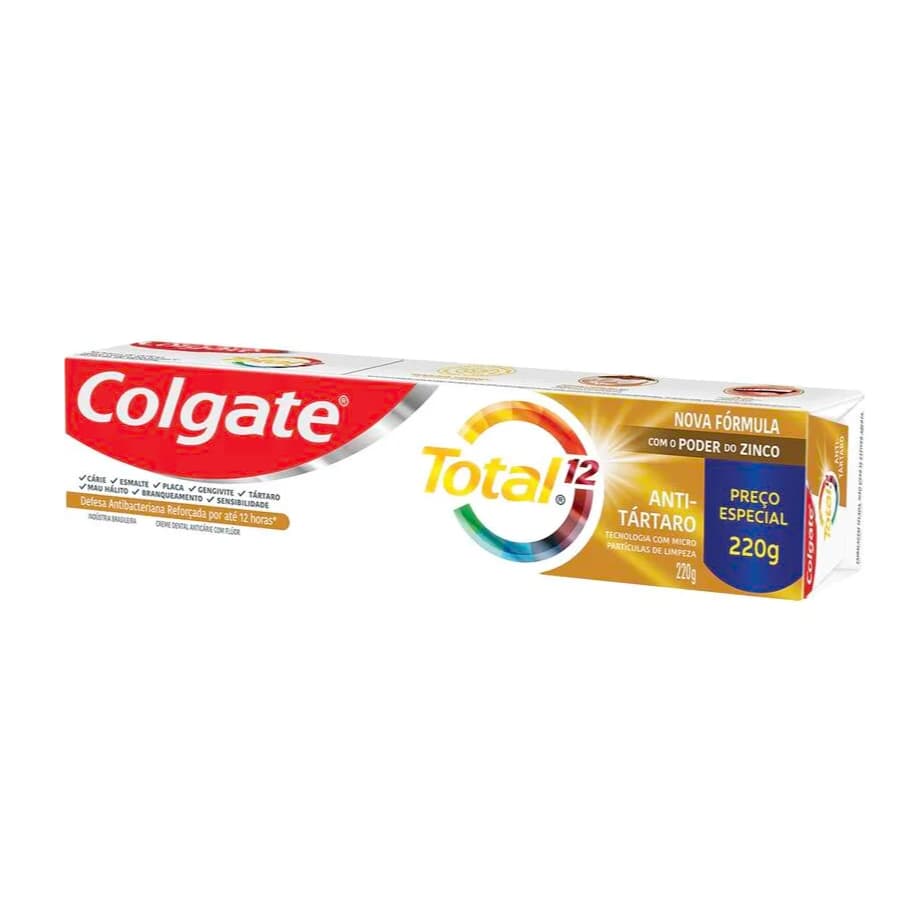 Creme Dental Colgate Total 12 Anti-Tártaro Tubo com 220g