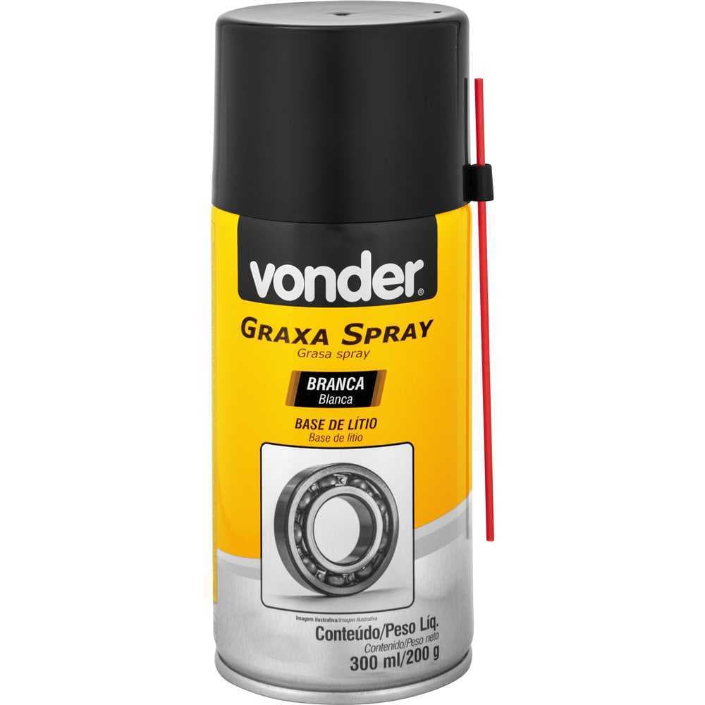 Graxa em spray branca, base de lítio, 300 ml/200 g, VONDER