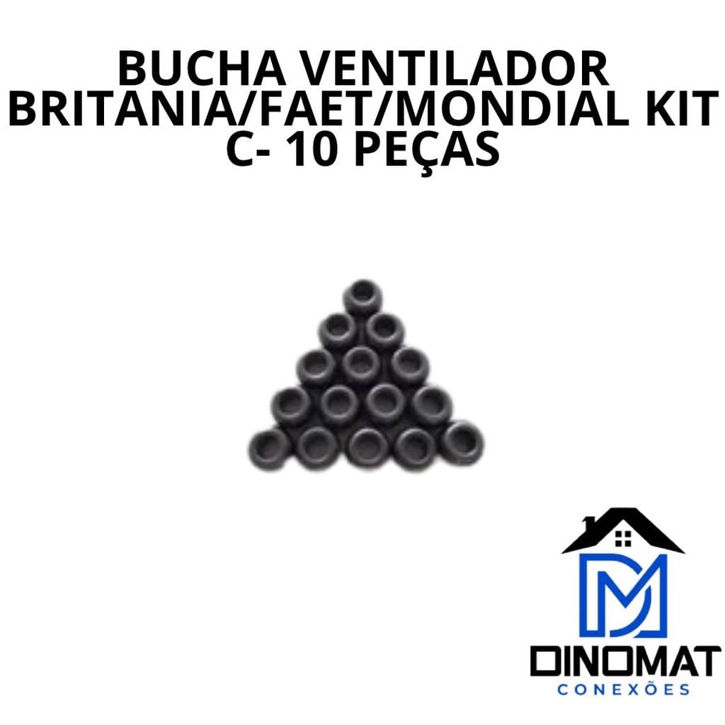 Bucha Ventilador Britania/faet/mondial Kit C- 10 Peças