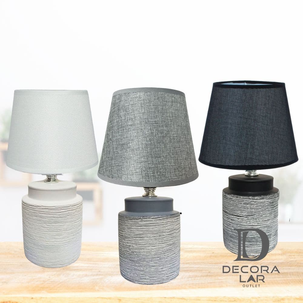 Abajur Luminária Cerâmica de Mesa Decorativo Sala Quarto Escritório Decoração Casa