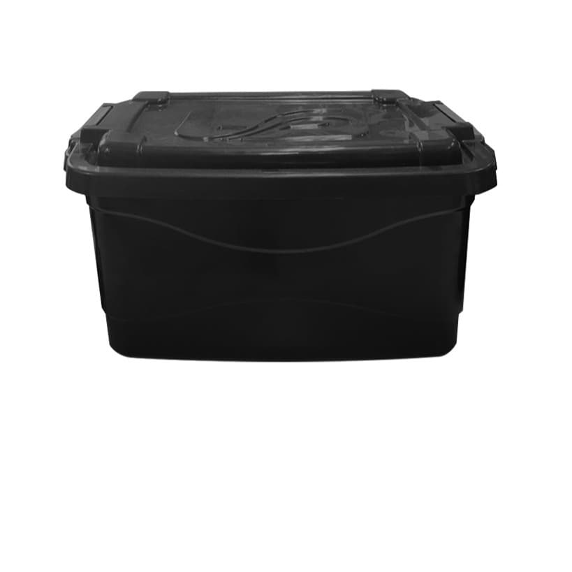 Kit 04 Caixas Organizadoras Reforçadas Preta 30 Litros