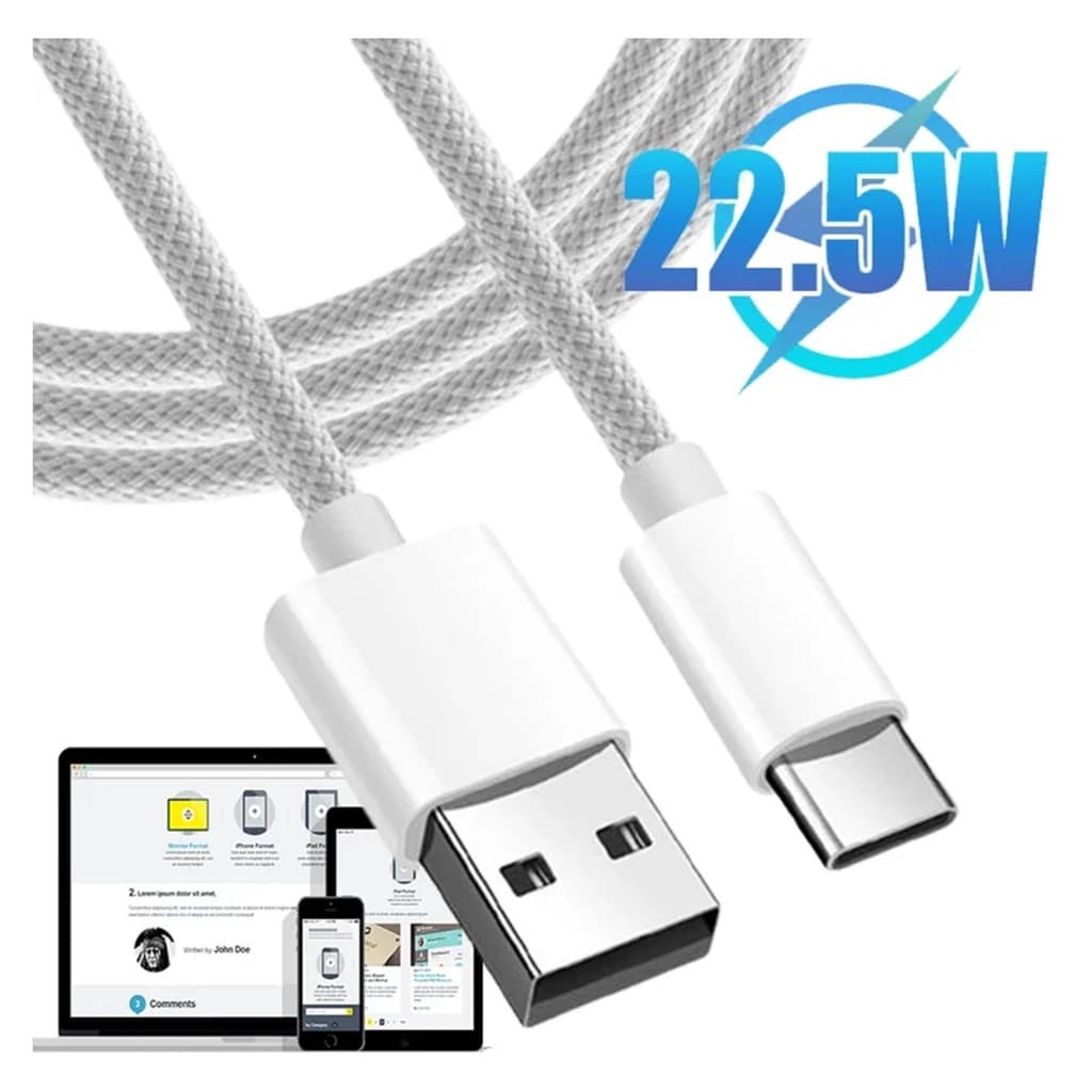 Cabo Para Iphone 15 Original USB-A x USB-C Cabo Tipo C Para Iphone 15 Carga e Dados 2 Metros