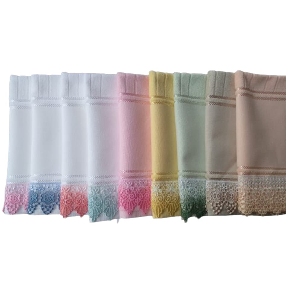 Kit 10 Toalhas Lavabo c/ Guipir Degradê Pinte e Borde - Döhler