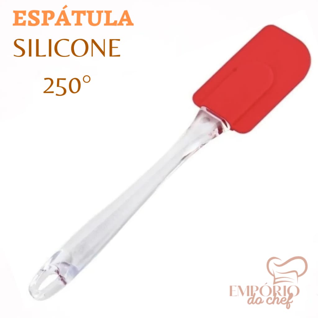 Espátula De Silicone Cabo Acrílico / Pão Duro - 250° VÁRIAS CORES