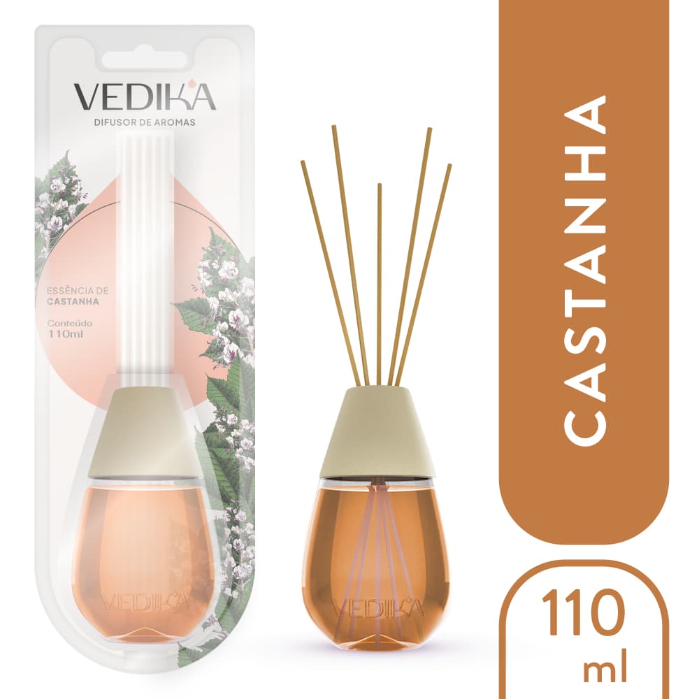 Difusor de Aromas Vedika Castanha – Sofisticação e Criatividade (110ml)