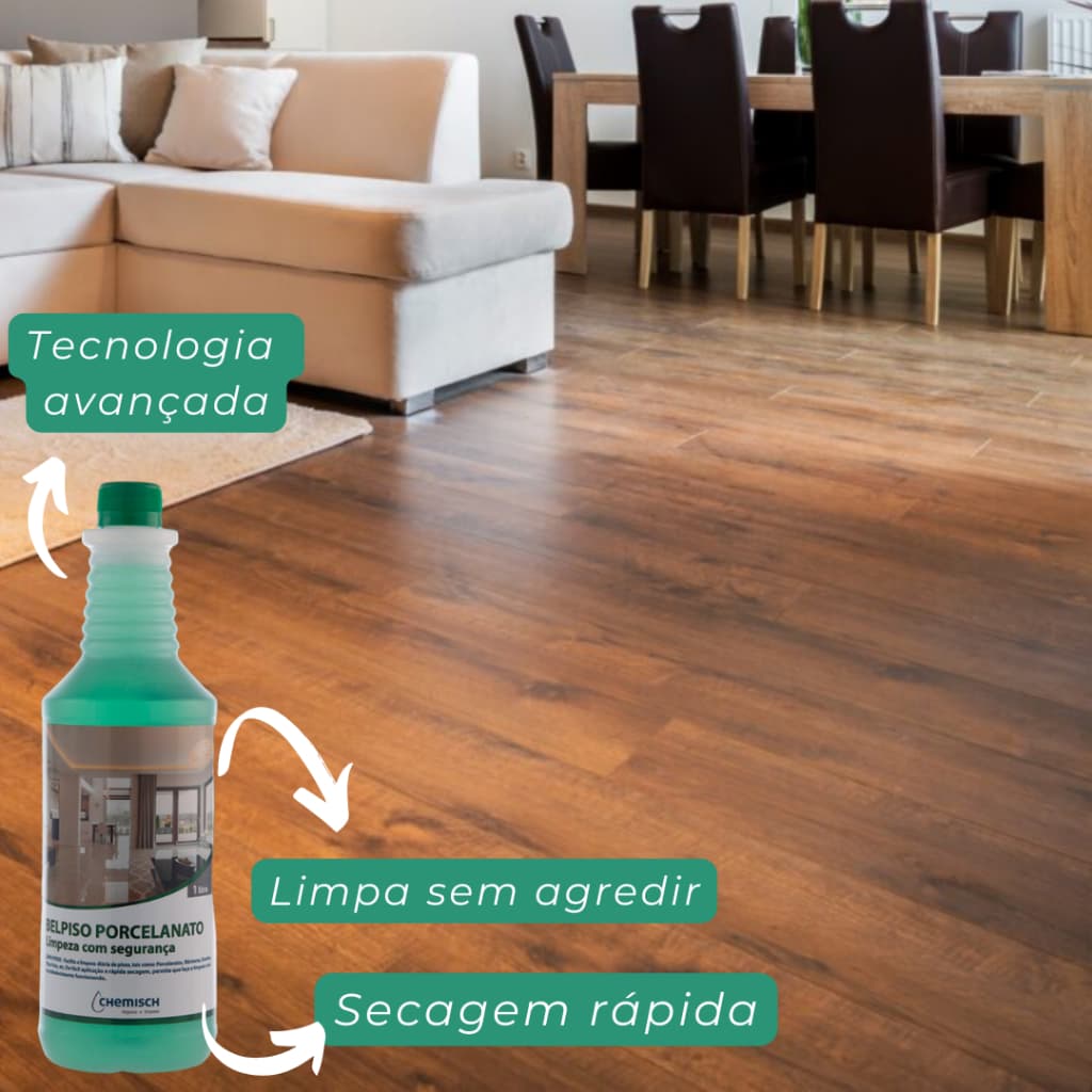 Limpa a Seco Madeira Tacos Cerâmicas Amadeirados Belpiso Porcelanato 1L