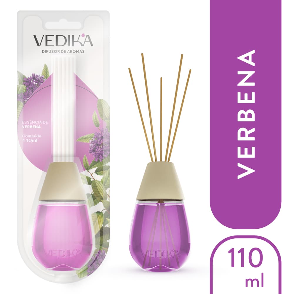 Difusor de Aromas Vedika Verbena – Frescor Silvestre e Alegria (110ml)