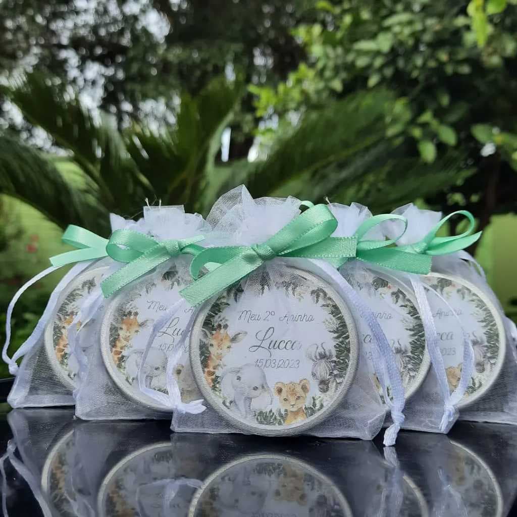 Vela perfumada na latinha para lembrancinha - 10 unidades - Tema Safari