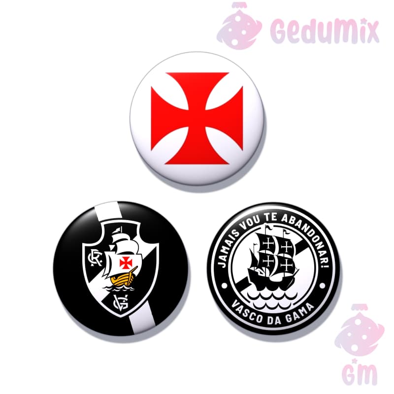 KIT 3 Bottons Broches Time Vasco