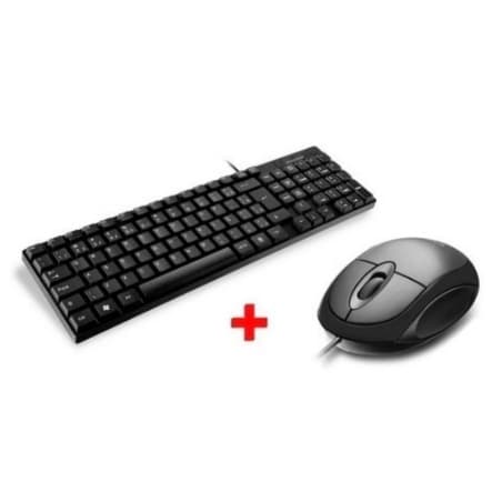 Kit Mouse e Teclado Office Padrão ABNT 2 Brasileiro para Escritório com Fio USB
