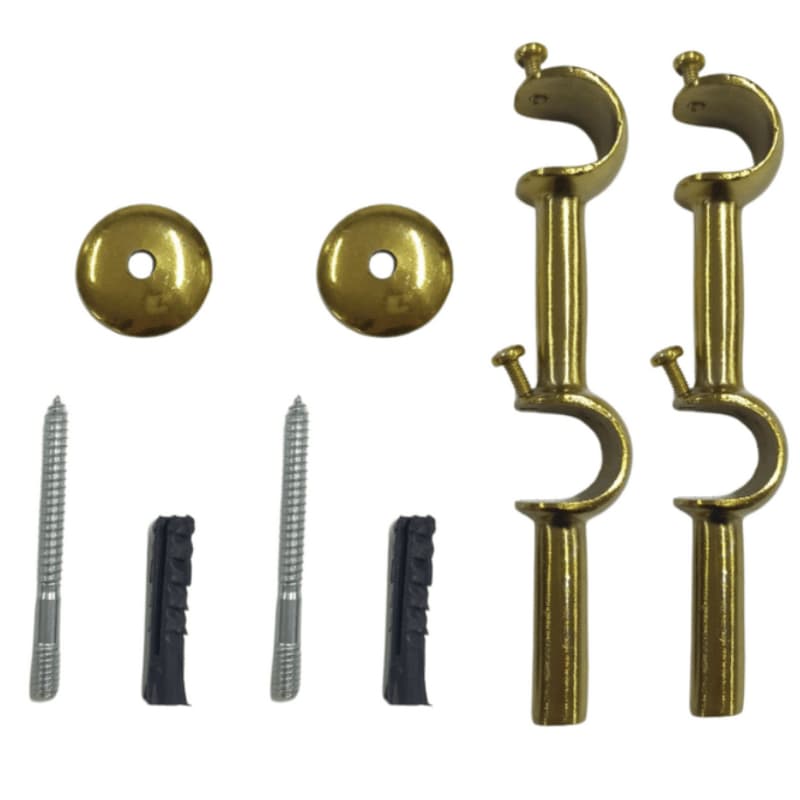 Suporte Duplo De Cortina P/ Varão Simples 19/19mm Aluminio Várias Cores - PAR