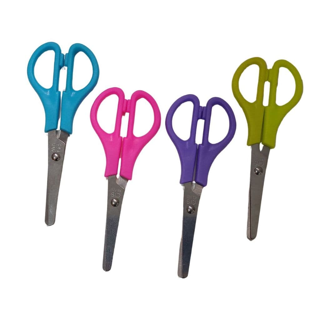 Tesoura Escolar  CIS KS- 125 Colorida Ponta Redonda 13cm Com Régua