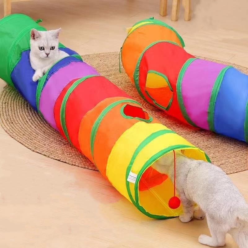 Brinquedo Para Pets Túnel Labirinto Para Gatos Colorido