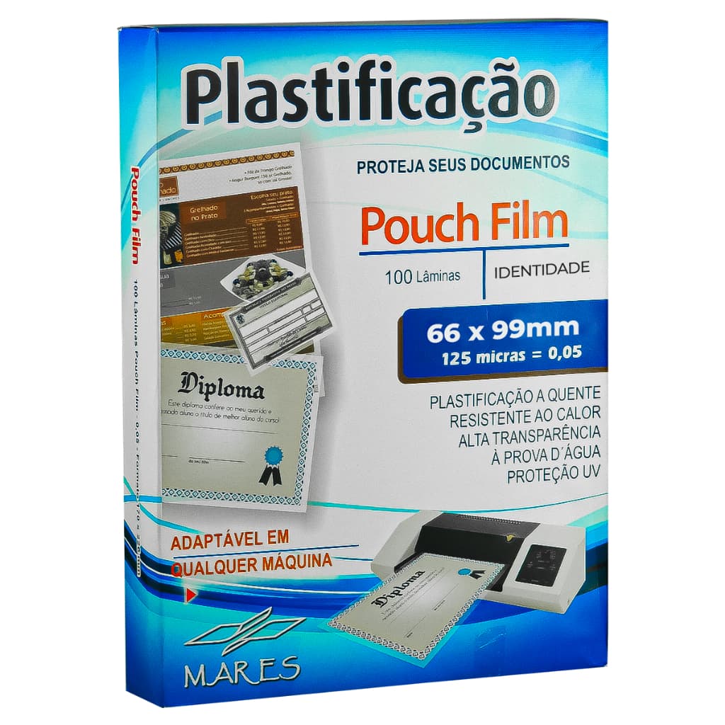 100 Folhas - Polaseal Plástico Para Plastificação Formato Título 66x99 0,05