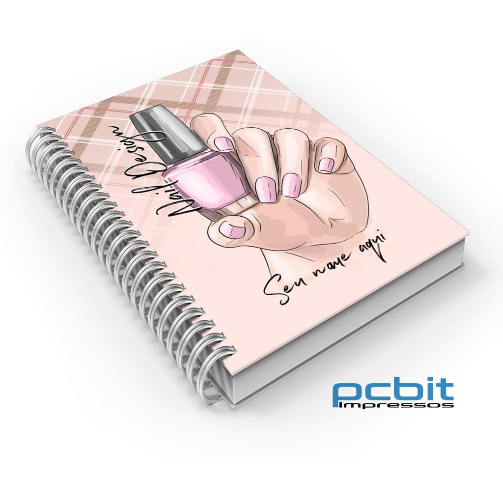 Agenda Manicure Permanente Capa Dura sem data nas páginas