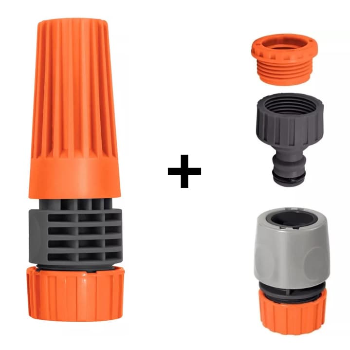 KIT ESGUICHO SIMPLES PARA MANGUEIRA + ENGATE  RAPIDO