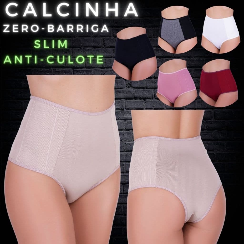 kit 10 calcinha modeladora cintura alta anti culote segura barriga slim conforto pos parto