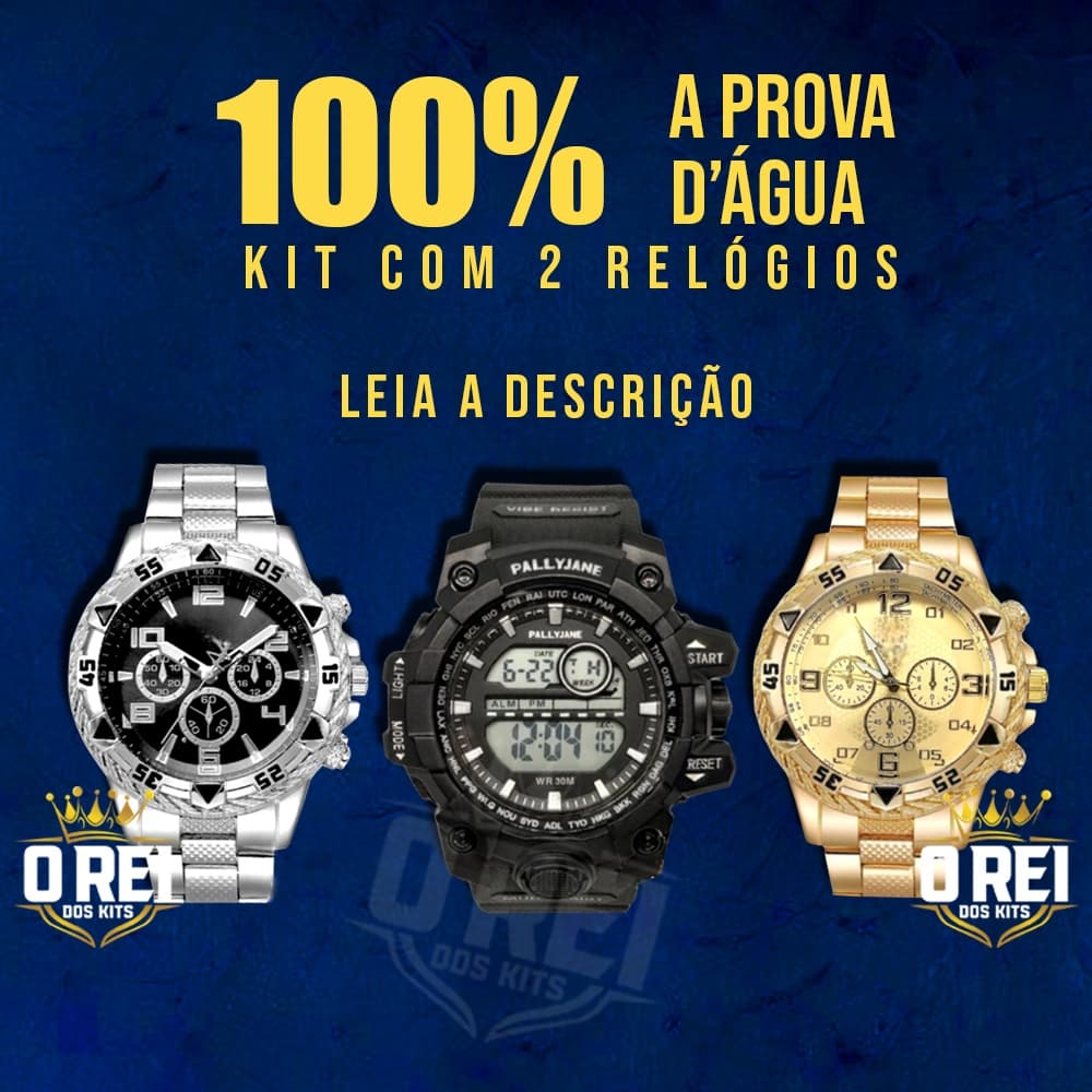 Kit Masculino Presente Dia dos Namorados 1 Relógio A Prova D Agua + 1 Relogio Aço Inox Envio Hoje