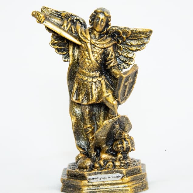 Imagem De São Miguel Arcanjo Em Bronze 15cm