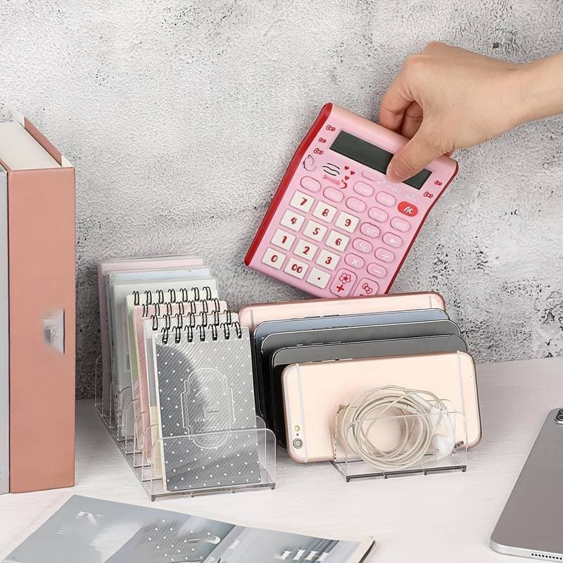 Organizador de mesa Papeis materiais de escritorio Organizadores Acrilico Escritório Porta Treco Canetas Bloco de Notas Clipes Ergonômico celular cabo fio bateria