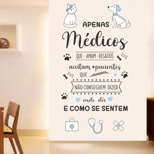 Adesivo Parede Clínica Veterinária Frase Pet Shop Cão P75