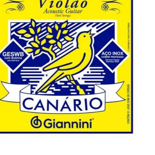 Encordoamento para Violão Aço 6 cordas Giannini Canário GESWB (.011 – .045) Média com bolinha